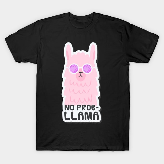 No probllama llama T-Shirt by Frispa